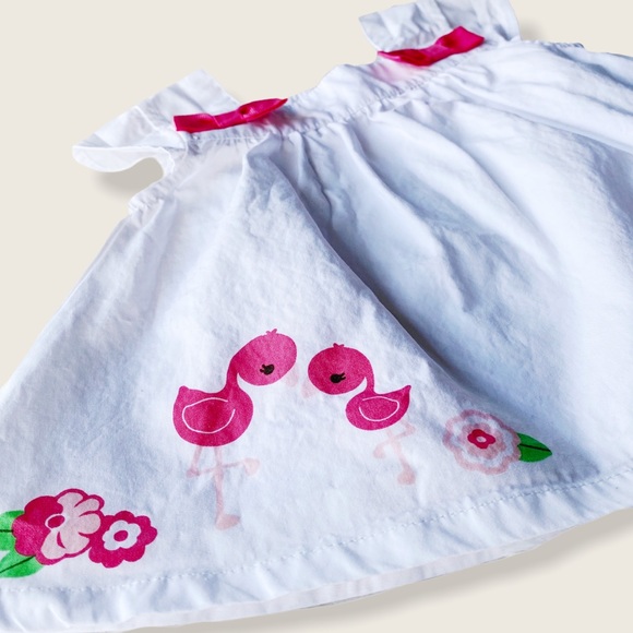 Gymboree 12-18M White Cap Sleeve Pink Bow Top - Picture 3 of 7